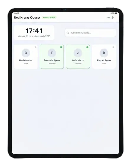 Regikrono en modo kiosco